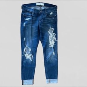 Abercrombie & Fitch Medium Wash Ripped Perfect Stretch Jeans Women Size 4R